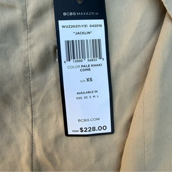NWT BCBGMaxAzria Tan Jacklin Tie-Front Pants - Picture 5 of 8